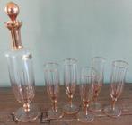 carafe et flutes cristal et or 23 carat, Ophalen of Verzenden