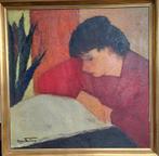 THULLIEZ Daan "Mijmerende vrouw" olie op doek, Antiek en Kunst, Ophalen