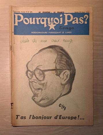 Zeer zeldzame krant „Why Not? Congo „" 1954 "” pub Sabena” beschikbaar voor biedingen