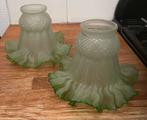 Lichtgroene lampenkapjes uit frosted glass, Enlèvement ou Envoi, Comme neuf