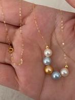 Halsketting van 18 karaat goud en parels, Handtassen en Accessoires, Kettingen, Ophalen, Zo goed als nieuw, Goud, Goud