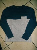 grijs met blauw tshirt 134, Ophalen of Verzenden