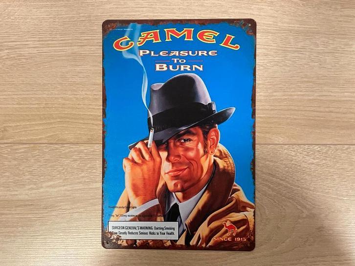 Reclamebord Camel 20x30, Verzamelen, Merken en Reclamevoorwerpen, Zo goed als nieuw, Reclamebord, Verzenden