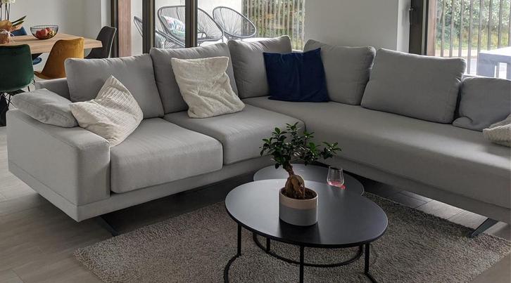 Hoekzetel grijs, Huis en Inrichting, Zetels | Complete zithoeken, Gebruikt, Stof, Ophalen