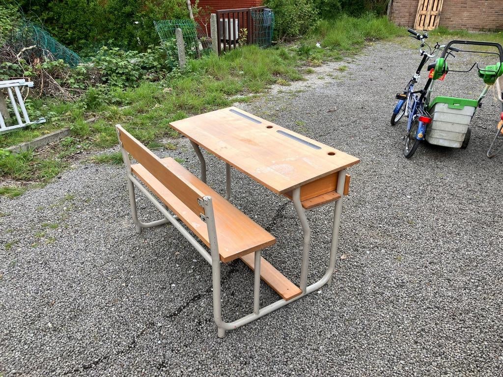 Schoolbank 2 kinderen - tafel met bank - lessenaar, Ophalen