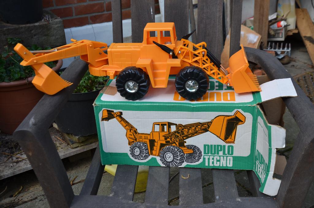 Vintage speelgoed graafmachine - Co-Ma toy - Italy, Ophalen of Verzenden, Zo goed als nieuw