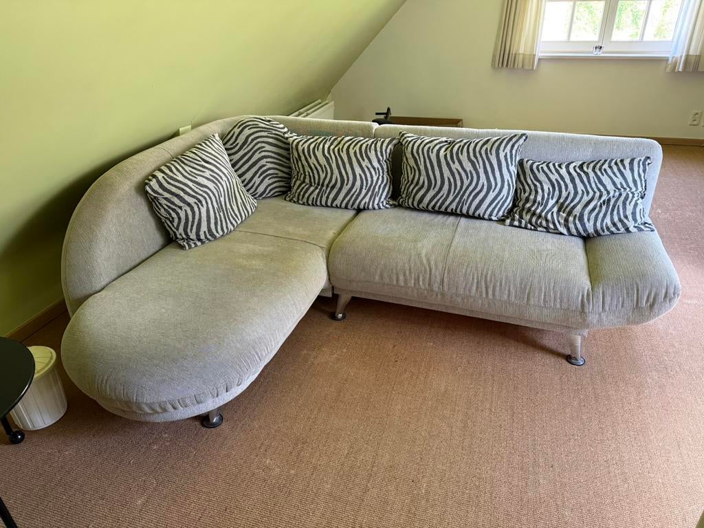 Hoeksalon in stof., Enlèvement, Utilisé, Tissus