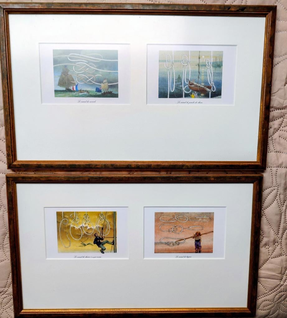 Set kaders, nautische knopen. Ophalen kan te 8670 of 1500, Ophalen of Verzenden, Gebruikt, Zeilboot, Overige typen