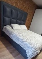 Lit double avec coffre de rangement 160200, Maison & Meubles, Gris, Comme neuf, Enlèvement, Deux personnes