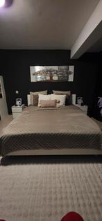 Wit tweepersoonsbed compleet., Ophalen, Wit