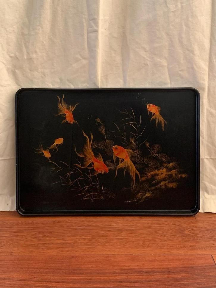 Grand Plateau Vietnamien Authentique Vintage, Antiquités & Art, Antiquités | Plateaux, Enlèvement ou Envoi