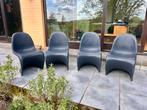 4x Vitra Panton Chairs - zwart - gebruikt (set), Ophalen, Gebruikt, Kunststof, Stapelbaar