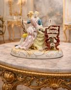 Statue ancienne en porcelaine — Couple rococo au piano, Enlèvement ou Envoi