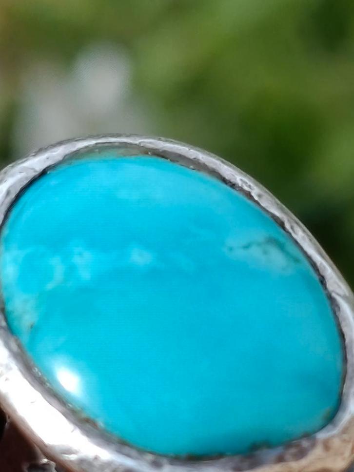 Bague argent 925 massif – Pierre turquoise  – Style, Bijoux, Sacs & Beauté, Bagues, Argent, Argent, Enlèvement ou Envoi