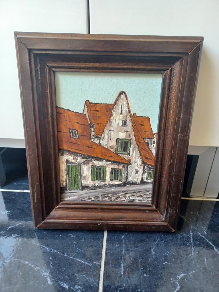 Klassiek schilderij A.Versteven, Antiquités & Art, Antiquités | Miroirs, Enlèvement