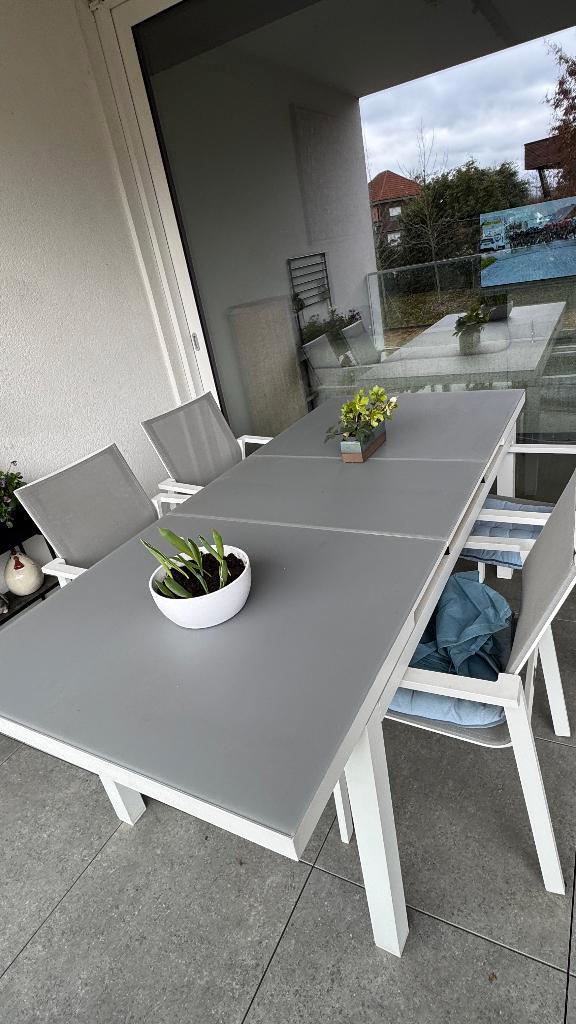 table de jardin, Jardin & Terrasse, Tables de jardin, Utilisé, Carré, Aluminium, Enlèvement