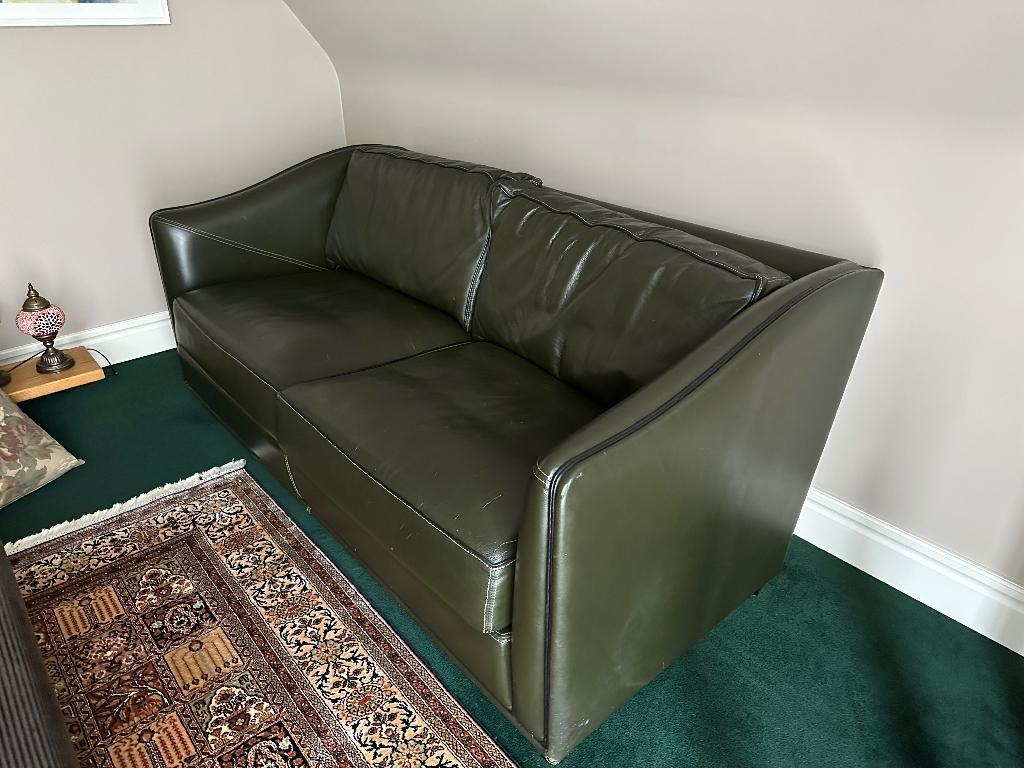 Leder bank, Ophalen, Gebruikt, 150 tot 200 cm, Tweepersoons