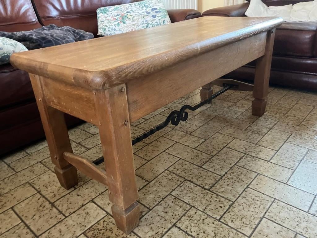 Petite table basse de salon, 100 à 150 cm, Enlèvement, Utilisé, Chêne