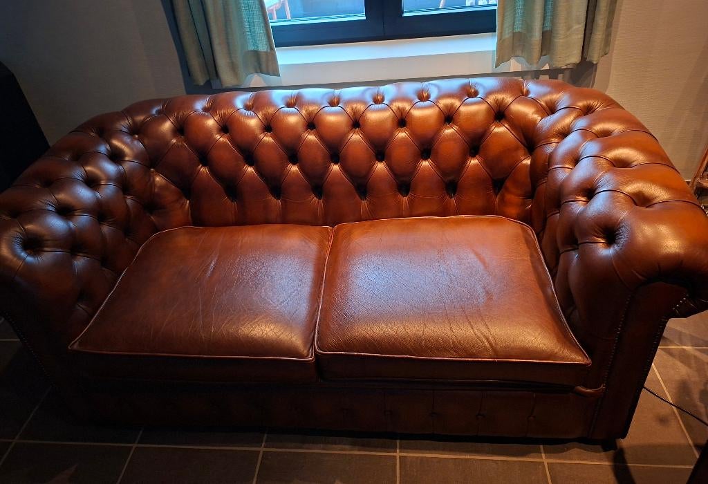 Chesterfield 2zit, Antiek en Kunst, Antiek | Meubels | Stoelen en Sofa's, Ophalen