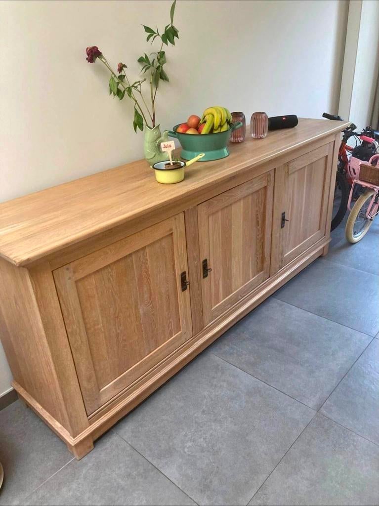 Massief eiken hout dressoir 2,10 lang 50cm diep 90 cm hoog, Huis en Inrichting, Kasten | Dressoirs, Ophalen