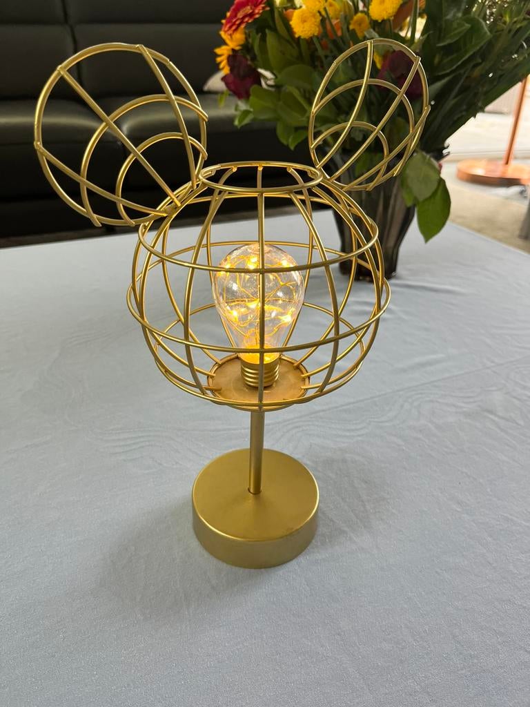 Mickey Mouse lampje - goudkleurig - werkt op batterijen, Ophalen, Zo goed als nieuw