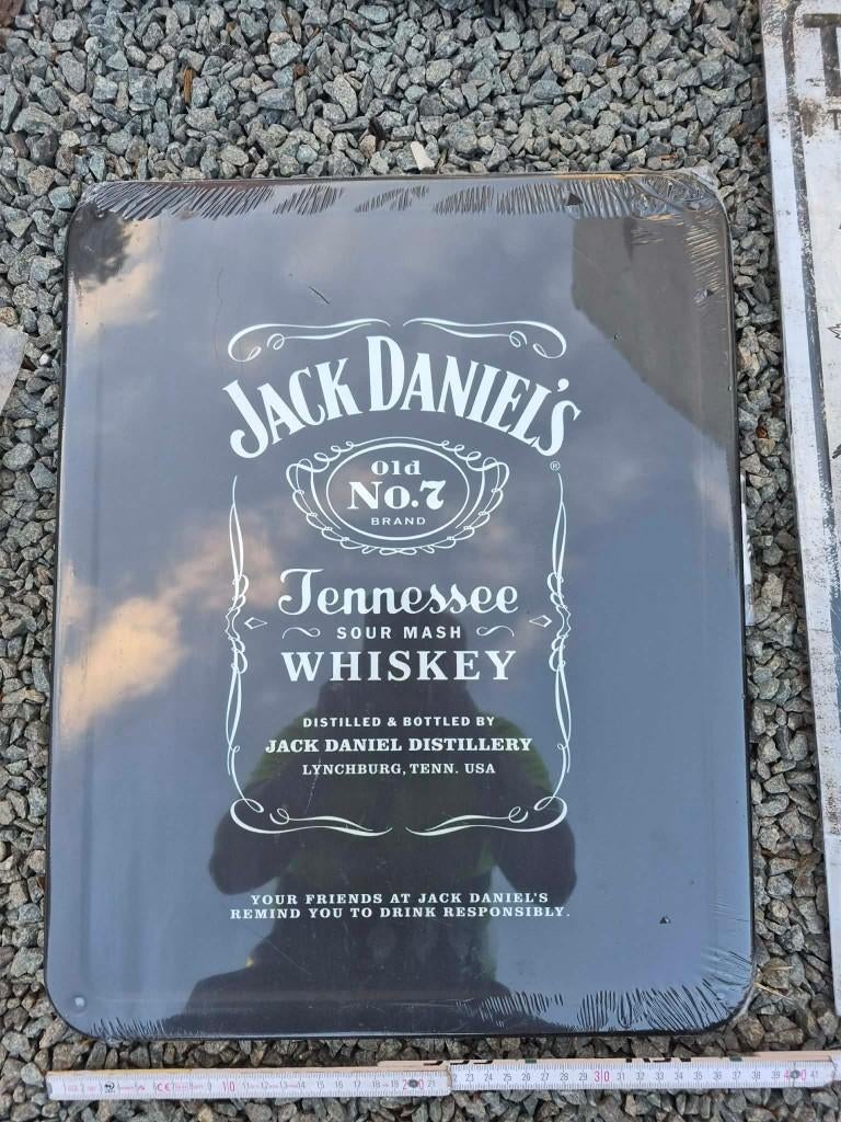 Jack Daniels metalen reclamebord, Ophalen, Nieuw, Reclamebord