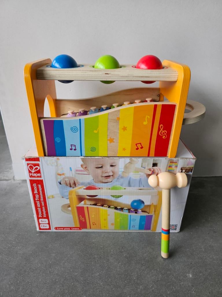 Hape houten xylofoon en hamerbank, Kinderen en Baby's, Ophalen, Gebruikt, Overige typen