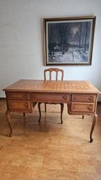 Bureau en chêne, marqueterie. 5 tiroirs., Enlèvement, Bureau