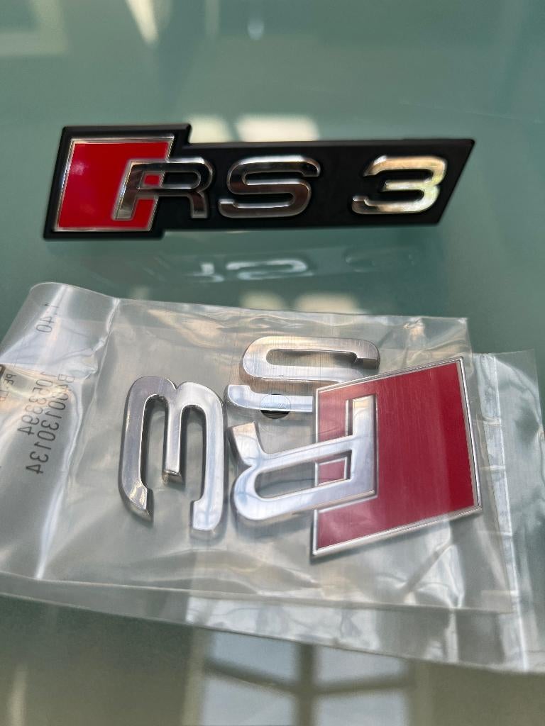 Audi RS3 logo chrome voor+achter, Ophalen of Verzenden