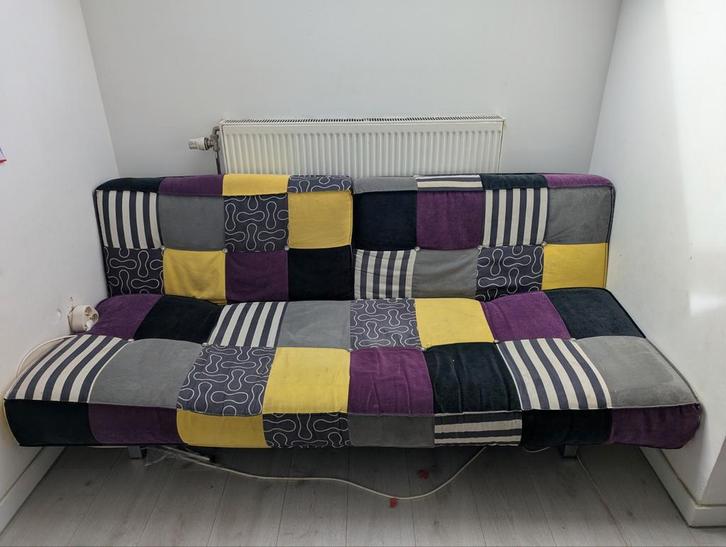 Canapé-lit clic-clac patchwork - convertible 2 places, Maison & Meubles, Chambre à coucher | Canapés-lits, Utilisé, Bleu, Vert