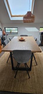 Tafel met 6 stoelen, Huis en Inrichting, Tafels | Eettafels, Ophalen, Gebruikt, 100 tot 150 cm, Warm modern