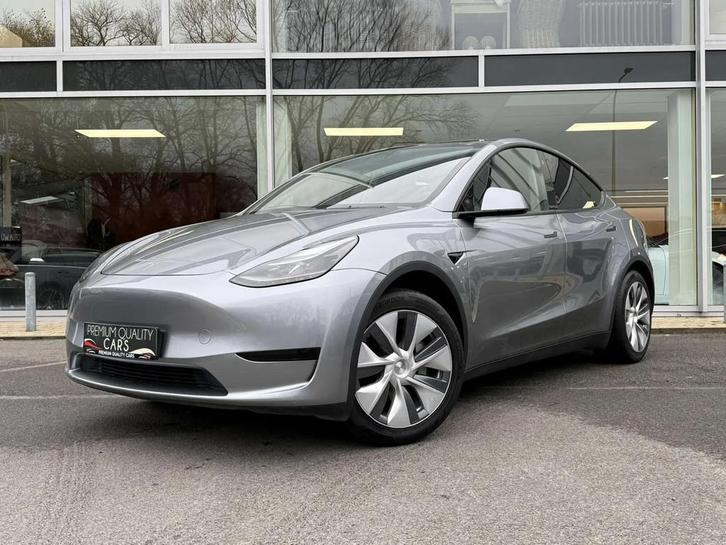 Tesla Model Y QUICKSILVER / TREKHAAK / PANO / ZETELVERWARMIN, Auto's, Tesla, Bedrijf, Te koop, Model Y, ABS, Achteruitrijcamera