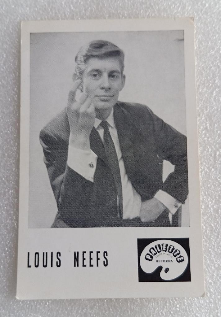 retro promotiekaart Louis Neefs en andere, Verzamelen, Muziek, Artiesten en Beroemdheden, Foto of Kaart, Ophalen of Verzenden