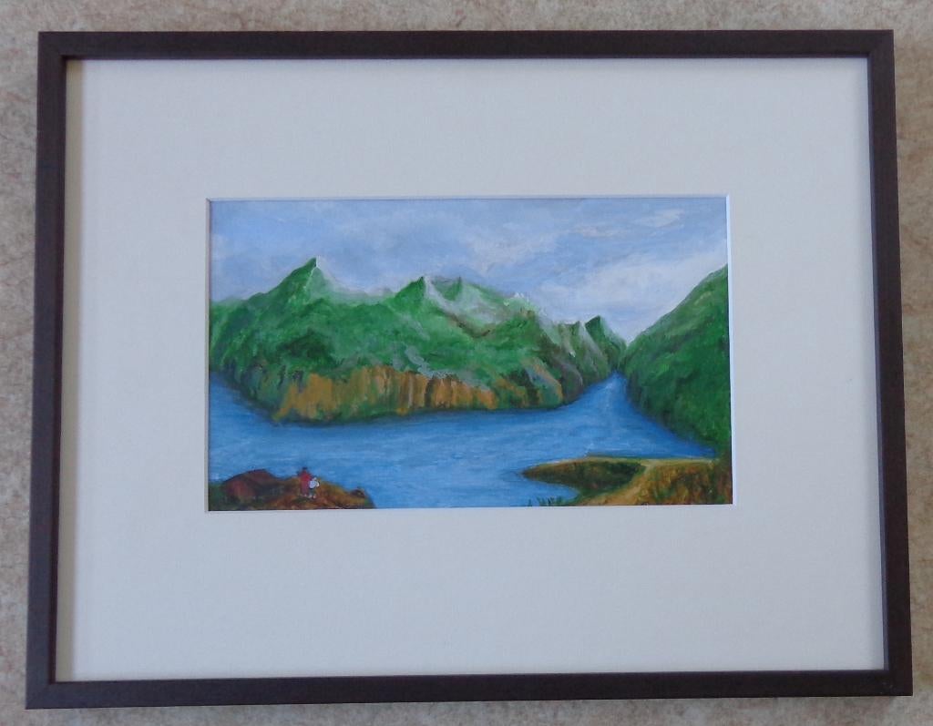 HUGO CANOILAS / LANDSCAPE / OLIEVERF PAPIER / 32x41cm KADER, Enlèvement ou Envoi