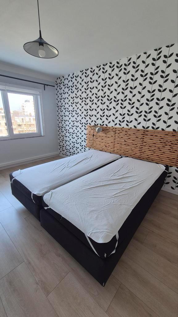 Auping boxspring 1 stuk 90 x 210 cm, Huis en Inrichting, Slaapkamer | Boxsprings, Gebruikt, 90 cm, 210 cm, Grijs, Ophalen