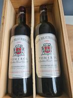 Boîte de rangement avec 2 bouteilles de Pomerol 1999, Collections, Vins, Neuf, Pleine, Enlèvement, Vin rouge