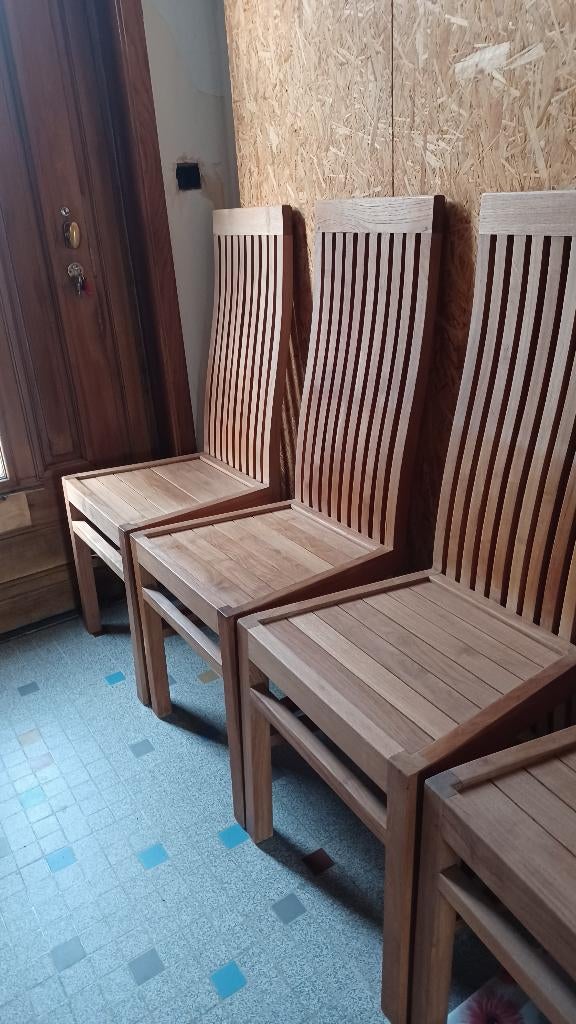 Chaise en teck, Maison & Meubles, Chaises, Utilisé, Cinq, Six Chaises ou plus, Bois, Enlèvement
