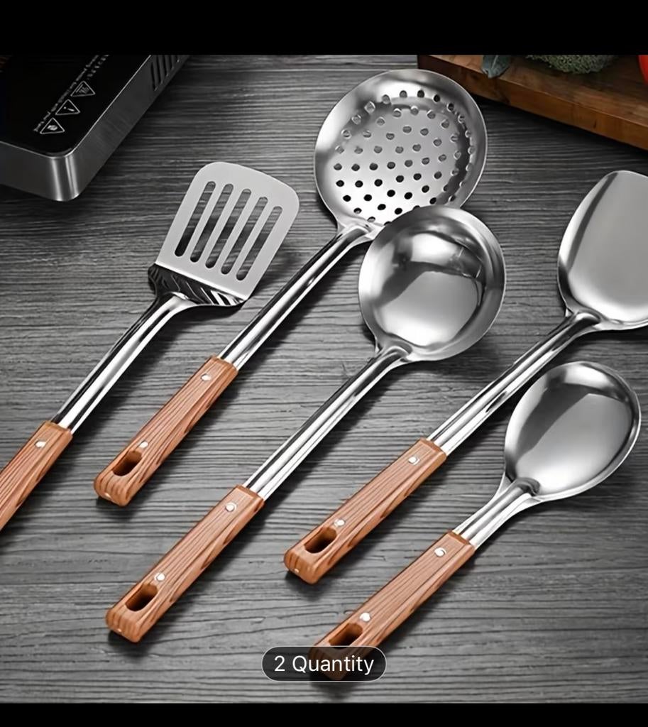 Ensemble de cuisine de luxe en acier inoxydable de 5 pièces, Maison & Meubles, Enlèvement ou Envoi, Comme neuf