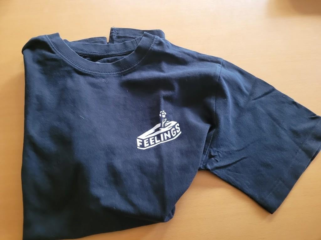 t shirt feelings, Kinderen en Baby's, Kinderkleding | Maat 164, Ophalen of Verzenden, Zo goed als nieuw, Jongen, Shirt of Longsleeve