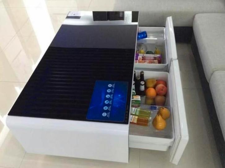 HDR.R multifunctionele Salontafel met koellade nieuw ‼️, Huis en Inrichting, Tafels | Salontafels, Zo goed als nieuw, Glas, Ophalen