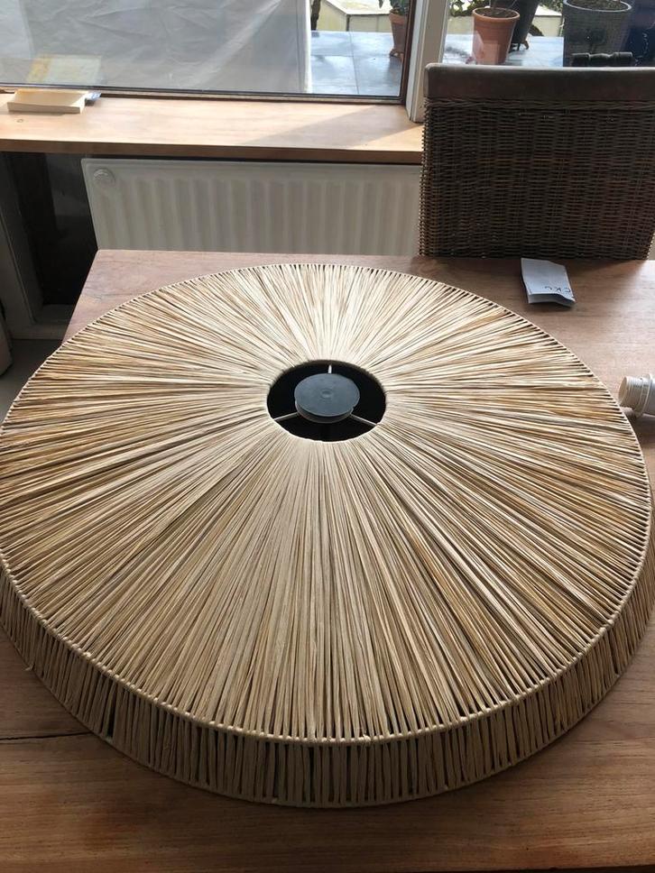 Suspension en paille, Huis en Inrichting, Lampen | Hanglampen, Nieuw, 75 cm of meer, Hout, Overige materialen, Ophalen