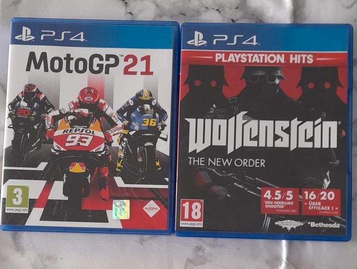 2 PS4-games te koop: MotoGP 21 & Wolfenstein, Games en Spelcomputers, Games | Sony PlayStation 4, Nieuw, Shooter, Ophalen of Verzenden