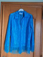 veste à franche (style charleston) bleu pétrole - T/ 40, Kleding | Dames, Maat 38/40 (M), Ophalen of Verzenden, Zo goed als nieuw
