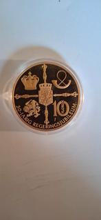 24k gouden 10 gulden penning 20,6gr. Extreem zeldzaam. 20st, Verzenden, Koningin Beatrix, Goud, Losse munt