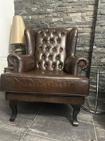 Fauteuils en cuir de style Chesterfield, Enlèvement, Comme neuf, Cuir