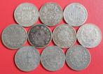 10 zilveren munten van België-Frankrijk-Italië**90% zilver**, Verzenden, Zilver, Setje, Zilver