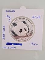 China 10 yuan 2018 AG IN NIEUWSTAAT  !!!, Postzegels en Munten, Ophalen of Verzenden