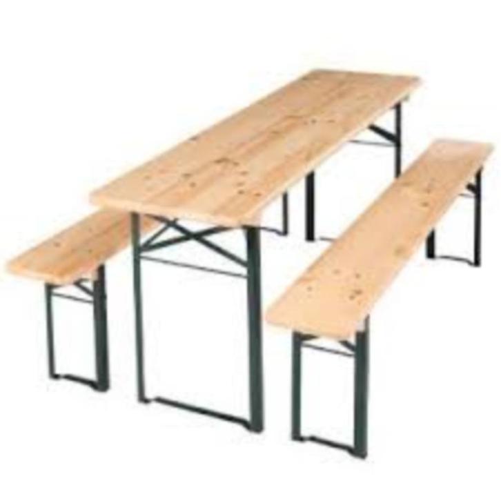 Table de brasseur avec banc à louer, Huis en Inrichting, Tafels | Eettafels, Zo goed als nieuw, 50 tot 100 cm, 150 tot 200 cm
