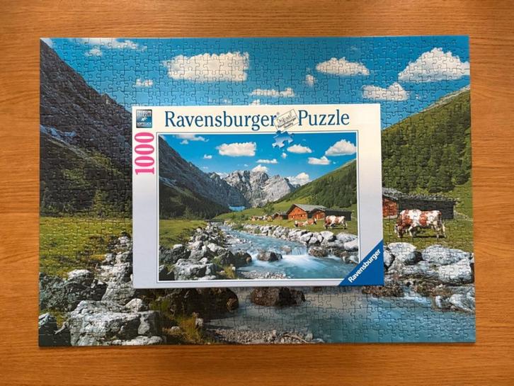 Ravensburger Puzzel - 1000 stuks - Austrian Mountains, Hobby en Vrije tijd, Denksport en Puzzels, Zo goed als nieuw, Legpuzzel