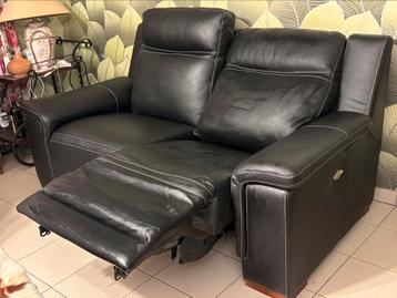 Salon en cuir 2 places dont 1 relax beschikbaar voor biedingen